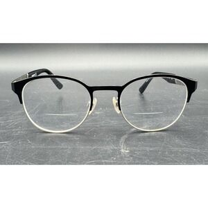 Diesel Eyeglass Frames Black Silver Metal Rounded Designer